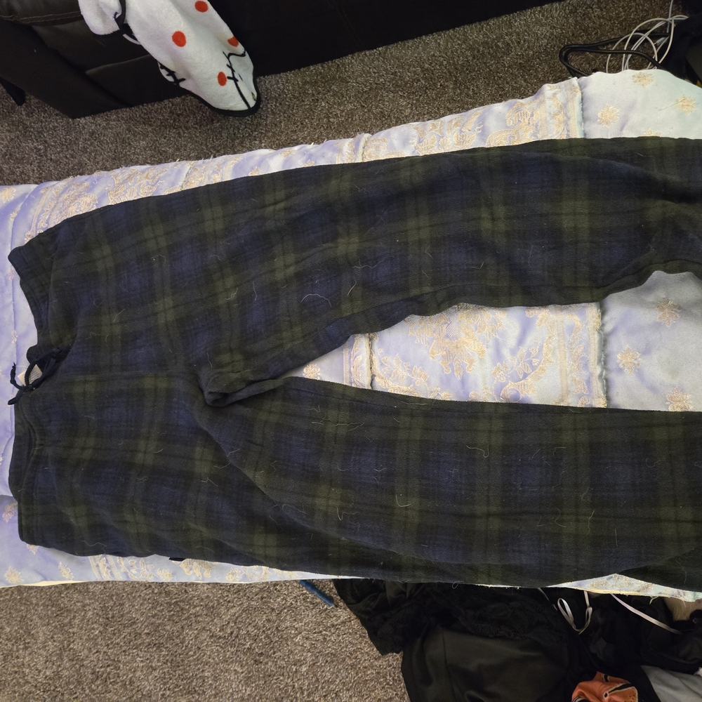 Men's Plaid Pants - Black and Green